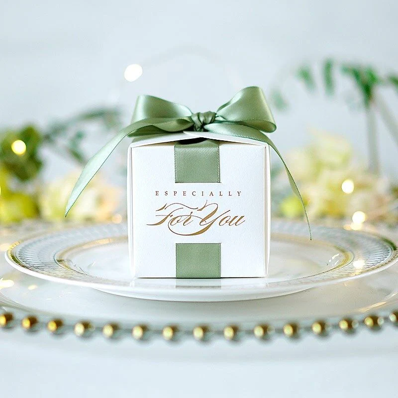 HULIANFU Wedding Favors Gift Box Souvenirs Gift Box With Ribbon Candy Boxes For Christening Baby Shower Birthday Event Party Supplies - Deanwangkt