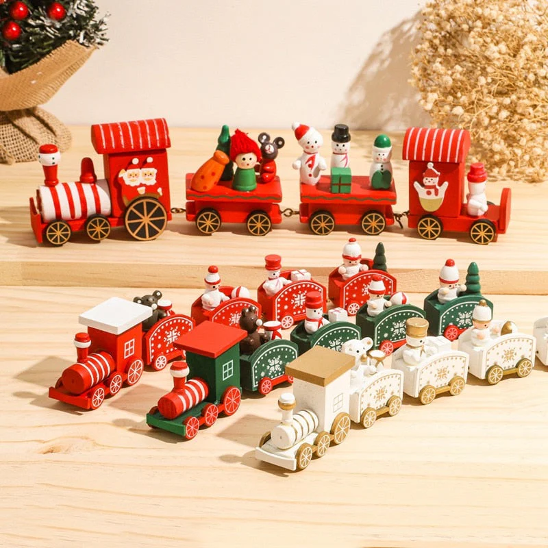 HULIANFU Merry Christmas Wooden Train Ornament Christmas Decoration For Home Santa Claus Gift Natal Navidad Noel  New Year Xmas Decor - Deanwangkt
