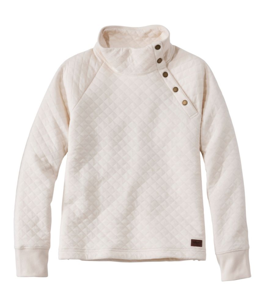 Women's Quilted Sweatshirt, Snapneck Pullover