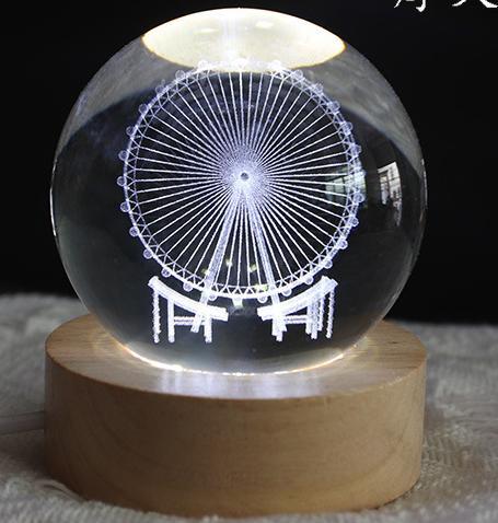 HULIANFU New 80mm K9 Crystal Solar System Planet Globe 3D Laser Engraved Sun System Ball with Touch Switch LED Light Base Astronomy Gifts - Deanwangkt
