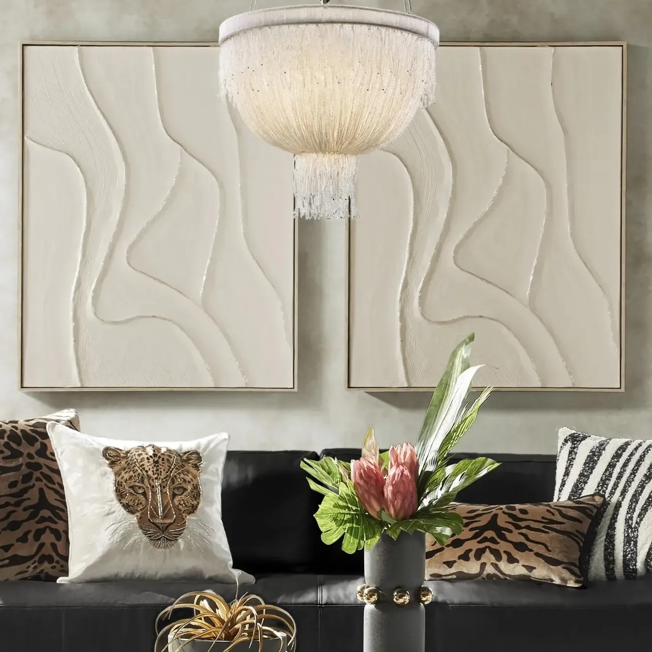 Luxury Elegant Clear Glass Beaded Chandelier