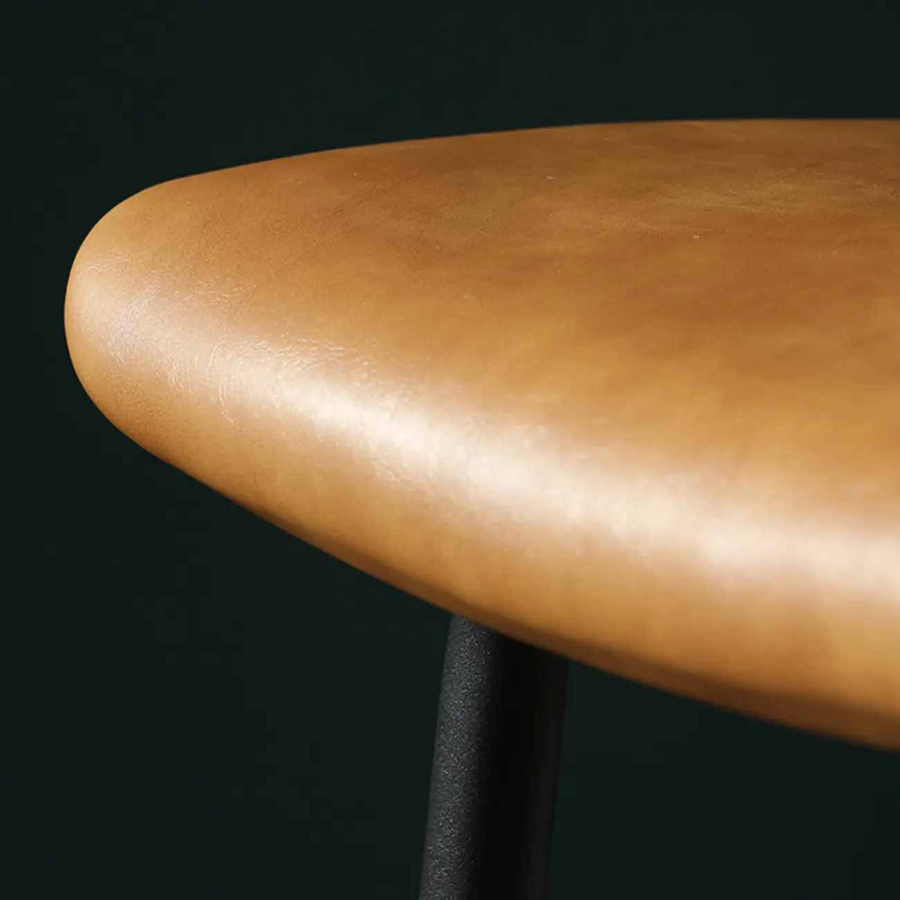 Industrial Metal Frame Leather Bar Stool with Footrest