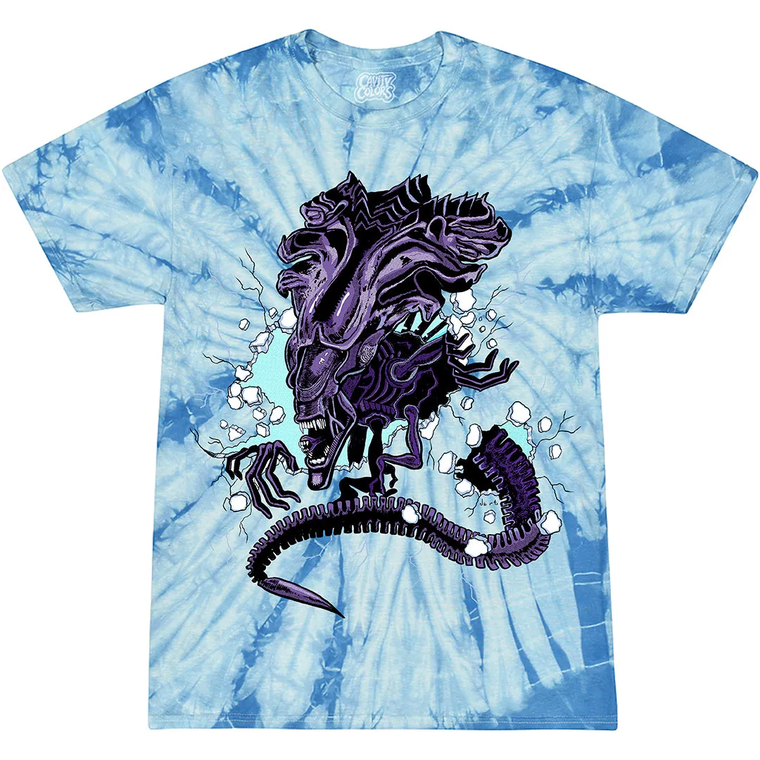 ALIEN VS. PREDATOR: THE QUEEN - T-SHIRT (CRACKED ICE TIE DYE)