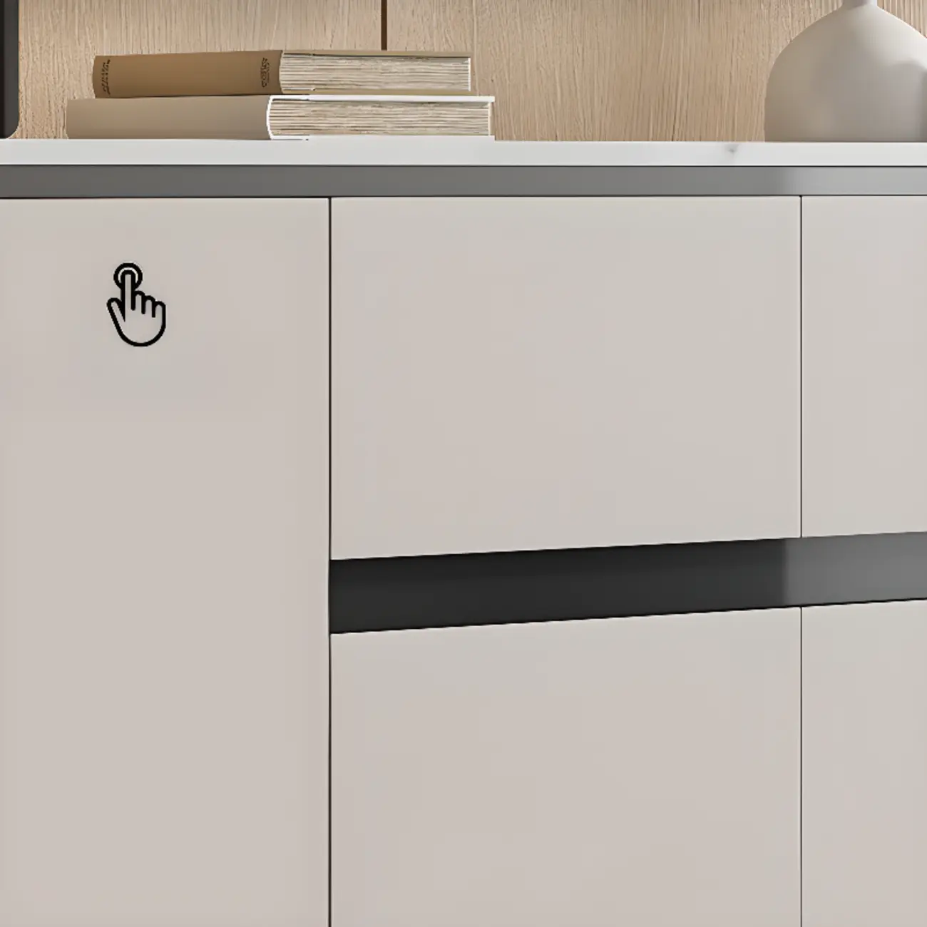 Modern Grey Sideboard with Sintered Stone Top