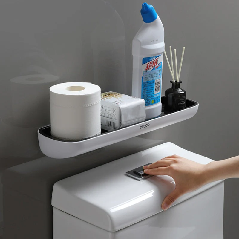 HULIANFU Wall-mounted Bathroom Shelf Toilet Storage Rack For Kitchen Storage Bath Organizer Household Bathroom Accessories Without Drill - Deanwangkt