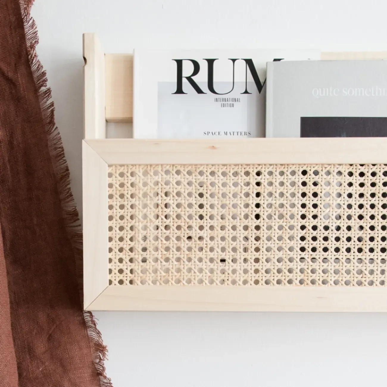 Simple Natural Wooden Open Back Wall-Mounted Bookshelves