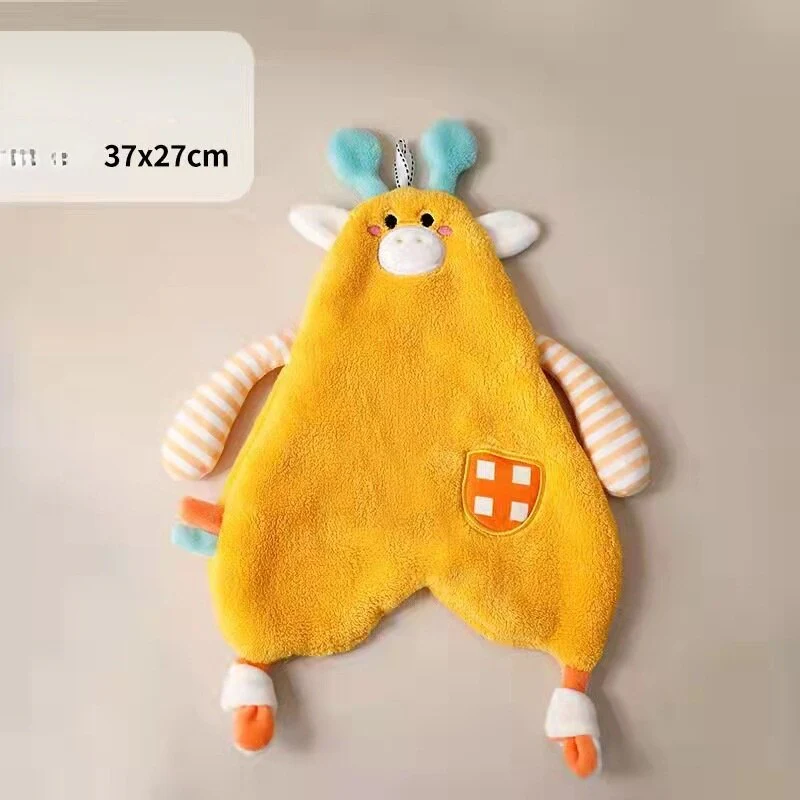 HULIANFU Lovely Cartoon Handkerchief Towel Hanging Absorbent Coral Velvet Wipe a Towel Household Kitchen Quick Drying Hand Cloth - Deanwangkt
