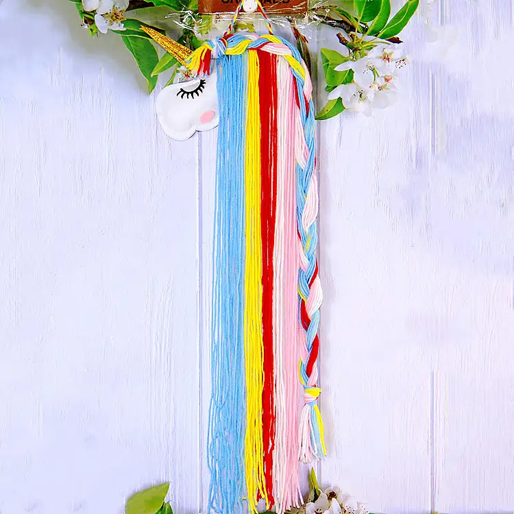 HULIANFU Unicorn Hair Clips Storage Organizer Wall Hanging Decor Hair Bow Holder For Girls Room Decor Aesthetic Wall Art Bohemian Tassel - Deanwangkt