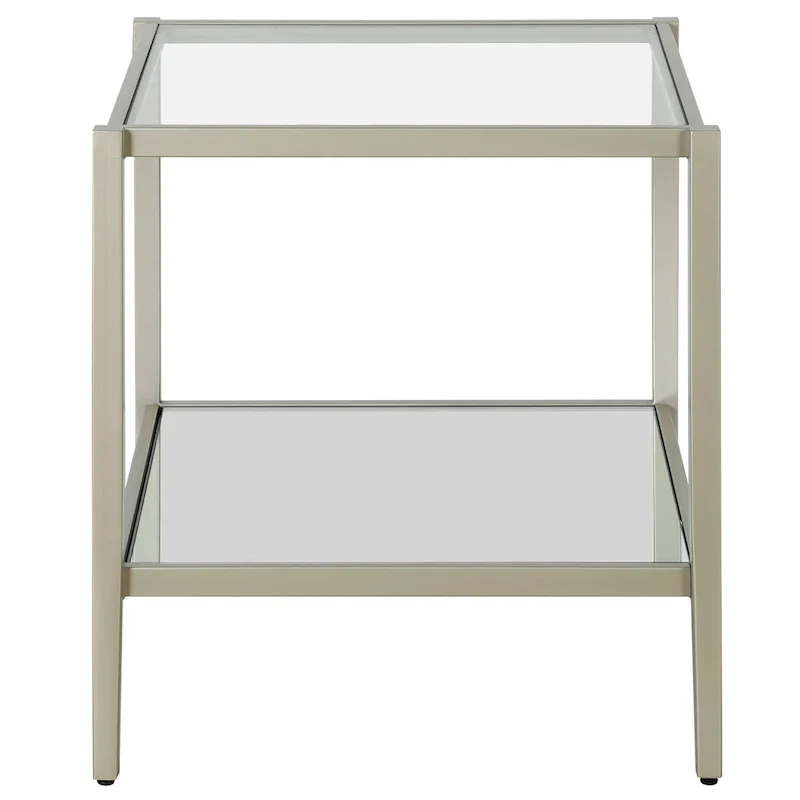 Hera 20 Wide Square Side Table with Clear Shelf