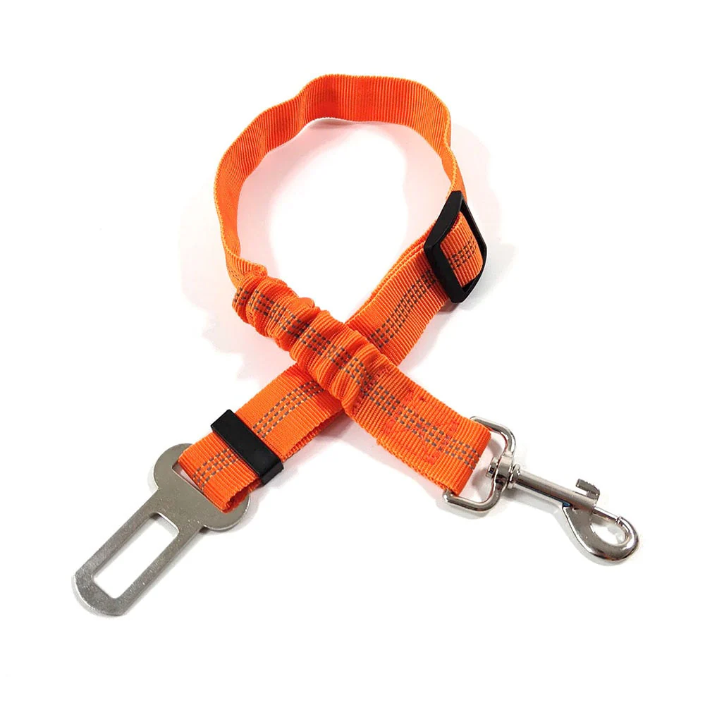 HULIANFU Pet Supplies Car Seat Belt Dog Seat Belt Dog Leash Vehicle Belt Adjustable Cushioning Elastic Reflective Safety Rope for Dog Cat - Deanwangkt