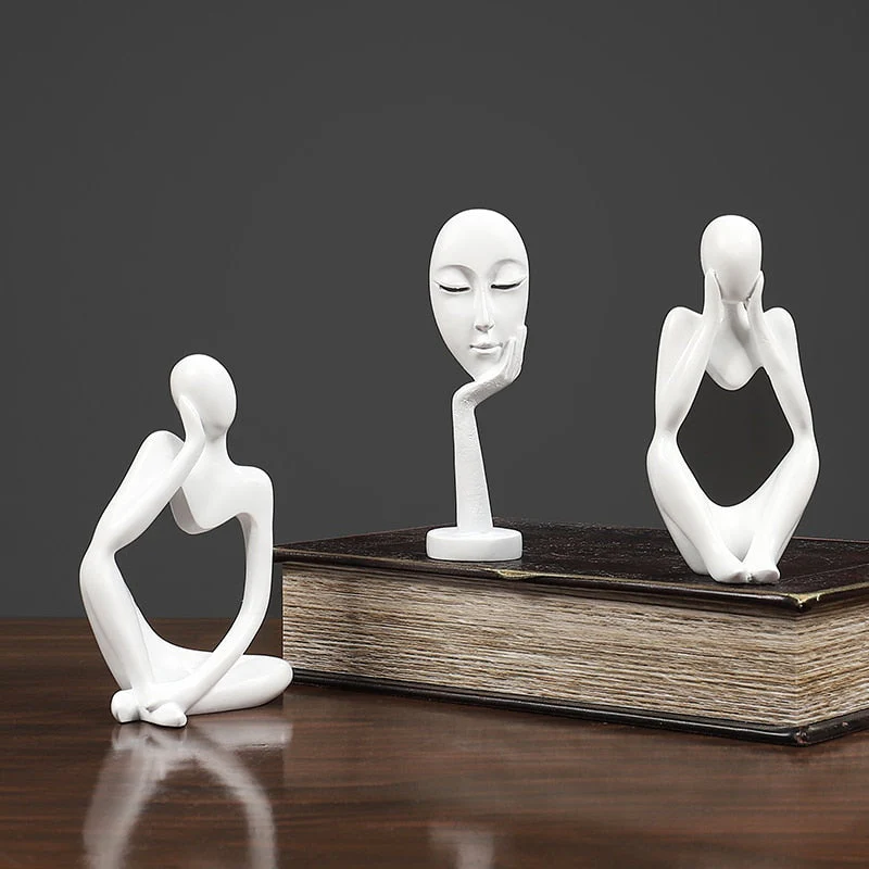HULIANFU Thinker Statue Abstract Figure Sculpture Mini Character Statue Ornaments For Home Desktop Furnishings Home Decor Birthday Gift - Deanwangkt