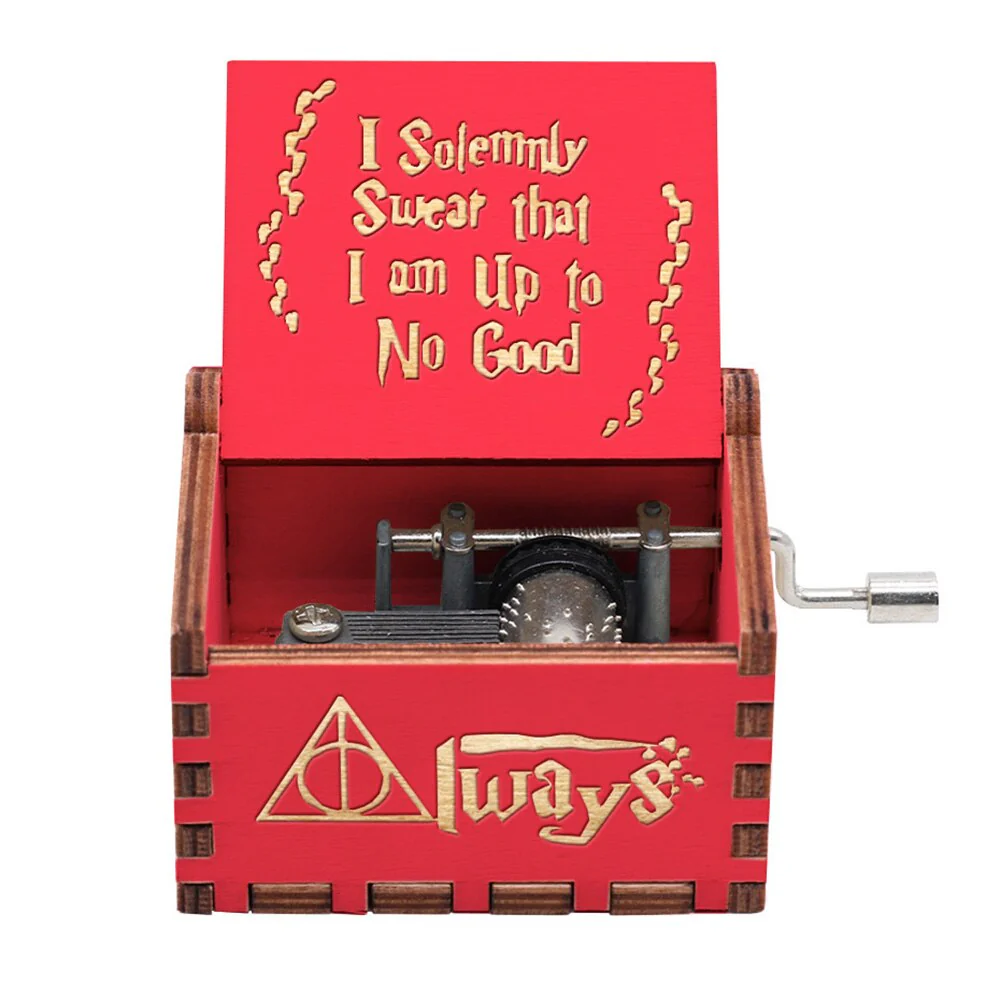 HULIANFU  Wooden Hand Crank Music Box Magic School Game Jurassic Park Godfather Children  Holiday Gift Christmas New Year Gift - Deanwangkt