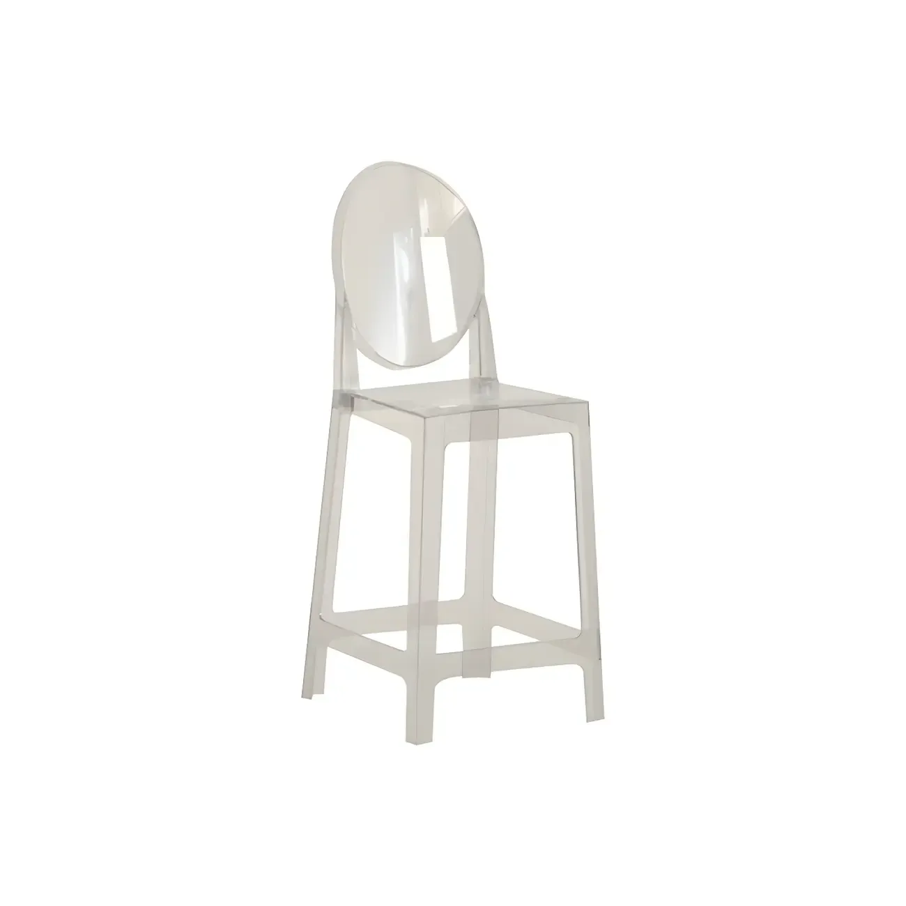 Modern Acrylic Smooth Elegant Circular Backrest Bar Stool