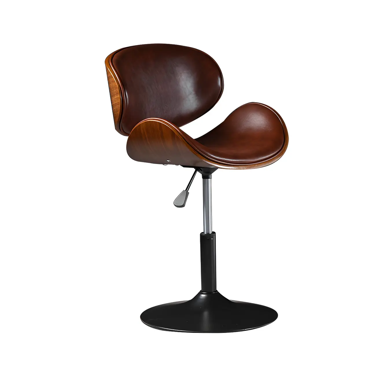 Modern Adjustable Leather Swivel Bar Stools with Backs