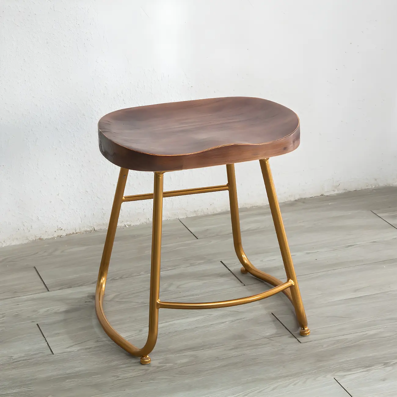 Counter Height Comfortable Metal Wood Glam Bar Stools