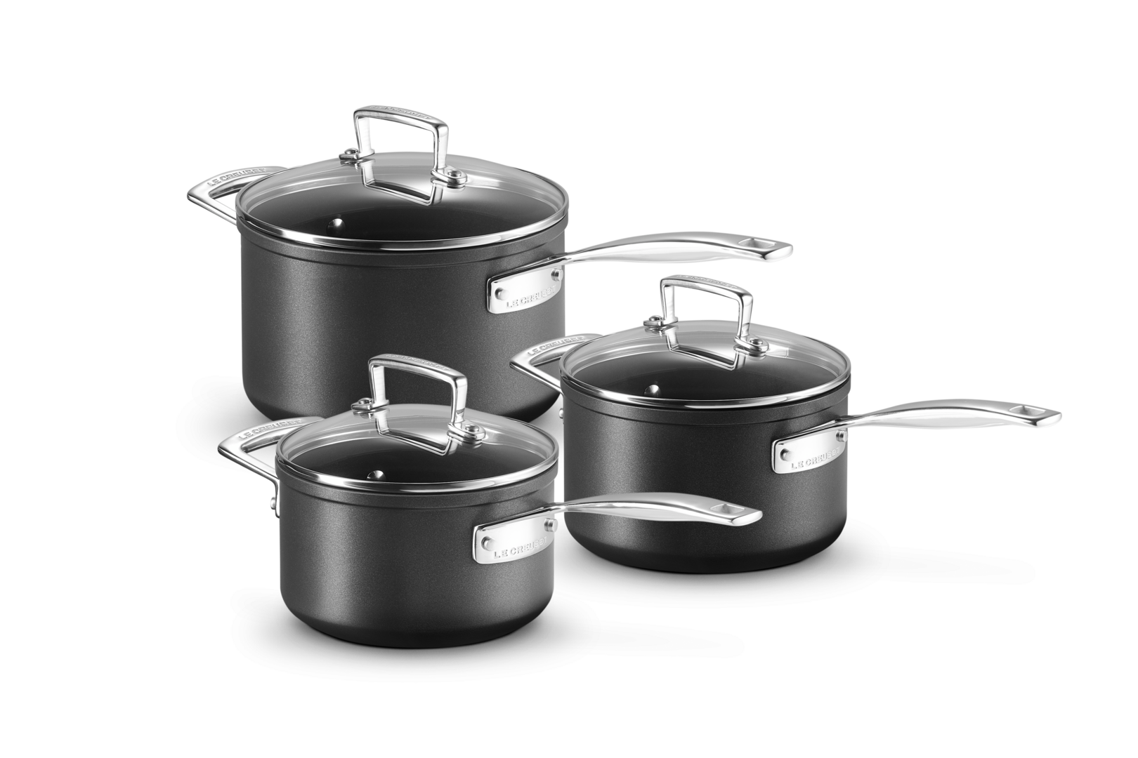 Toughened Non-Stick 3-piece Saucepan Set
