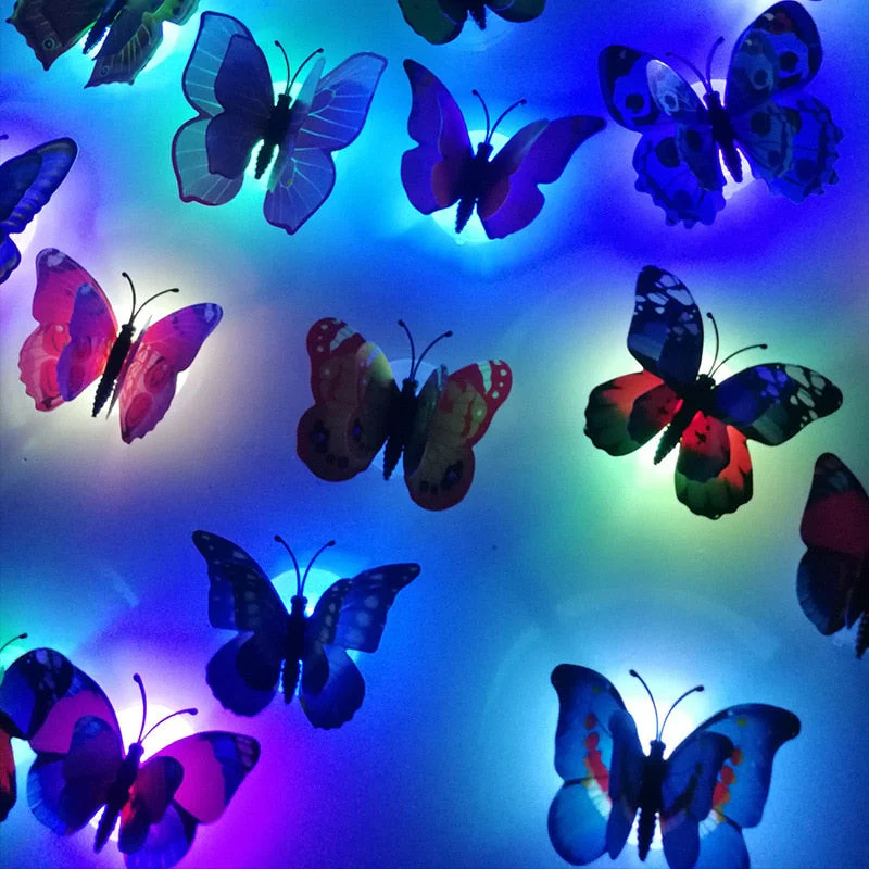 HULIANFU PheiLa LED Butterfly Lights Colorful Luminous Night Light Electron Powered for Wedding Decoration Stickers Child Small Gifts - Deanwangkt