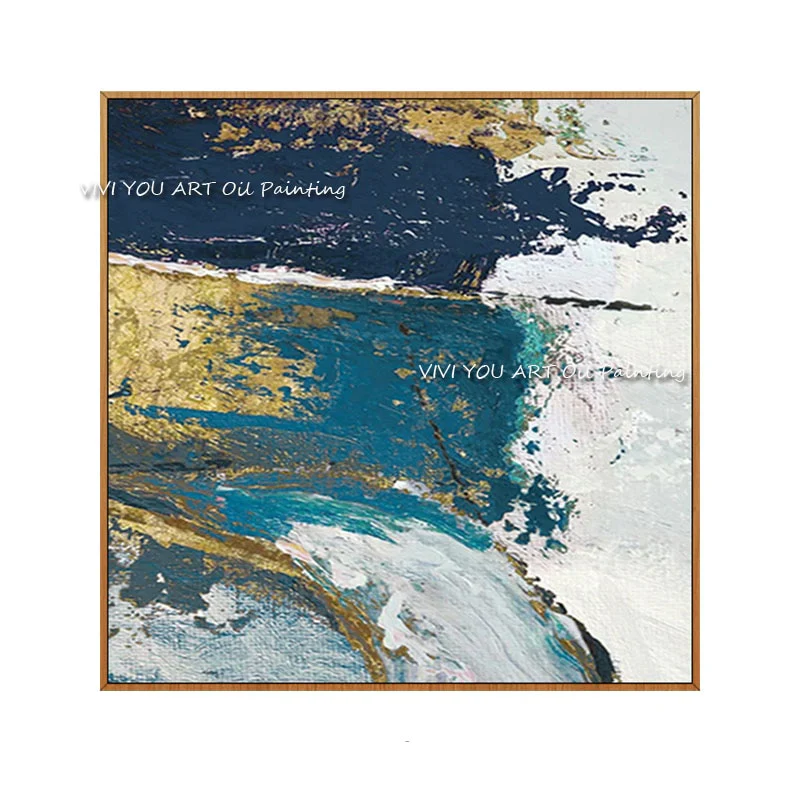 HULIANFU New Design High Quality Hand-painted Modern Golden Oil Painting on Canvas Modern Art Oil Painting for All Kinds of Wall Decor - Deanwangkt