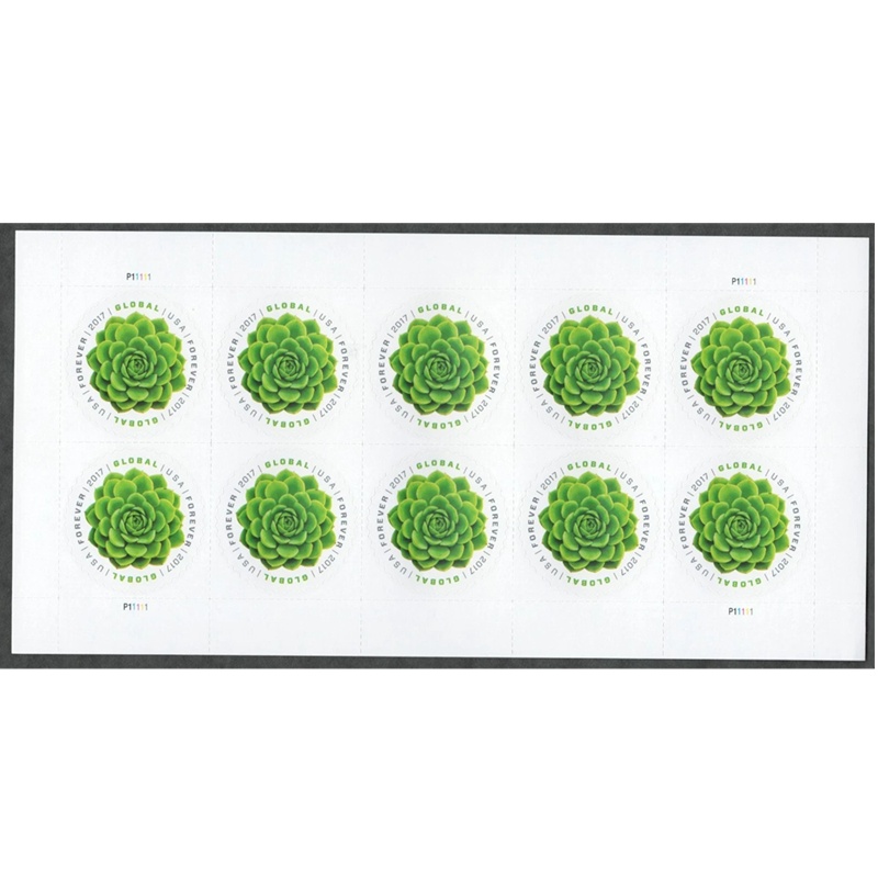 Green Succulent 2017, (Global), (Sheet of 10) - TWENTYSTAMPS
