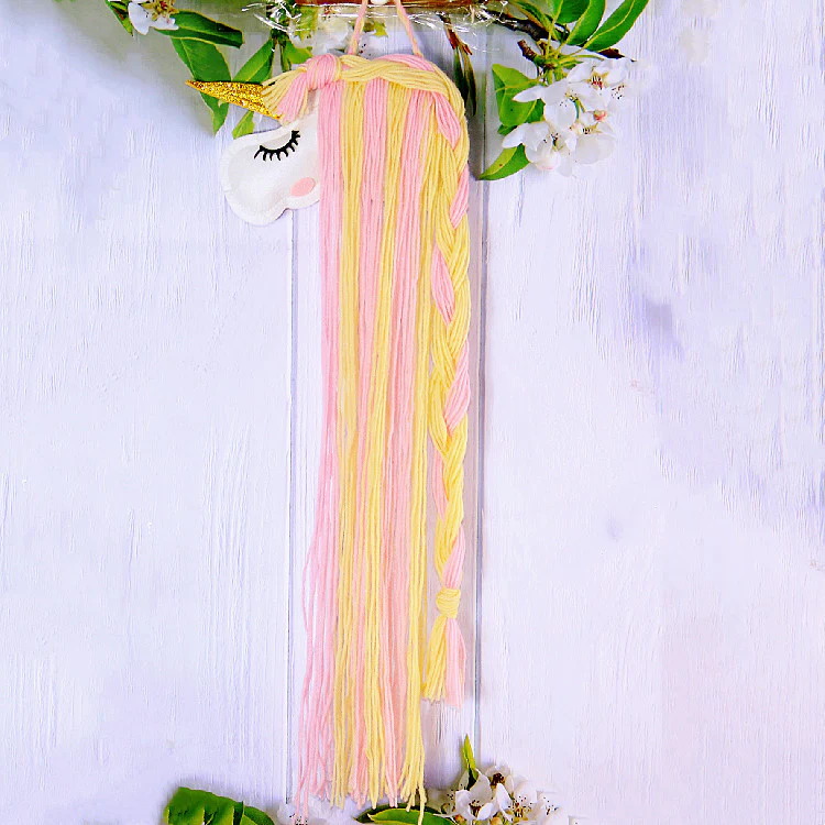 HULIANFU Unicorn Hair Clips Storage Organizer Wall Hanging Decor Hair Bow Holder For Girls Room Decor Aesthetic Wall Art Bohemian Tassel - Deanwangkt