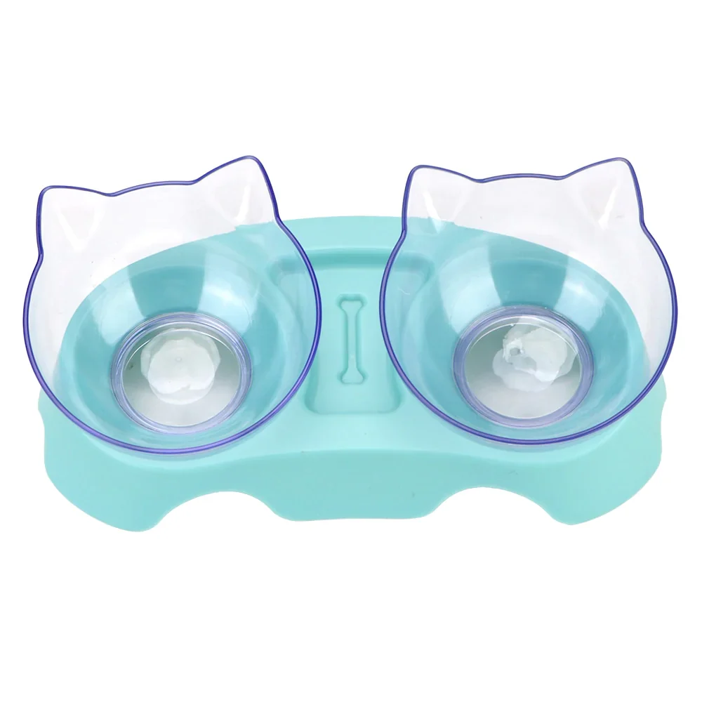 HULIANFU Non-Slip Pet Bowls For Cats Food Cat Water Bowl Double Cat Bowl Dog Bowl Pet Feeding Cat Dogs Feeder Protection Cervical - Deanwangkt
