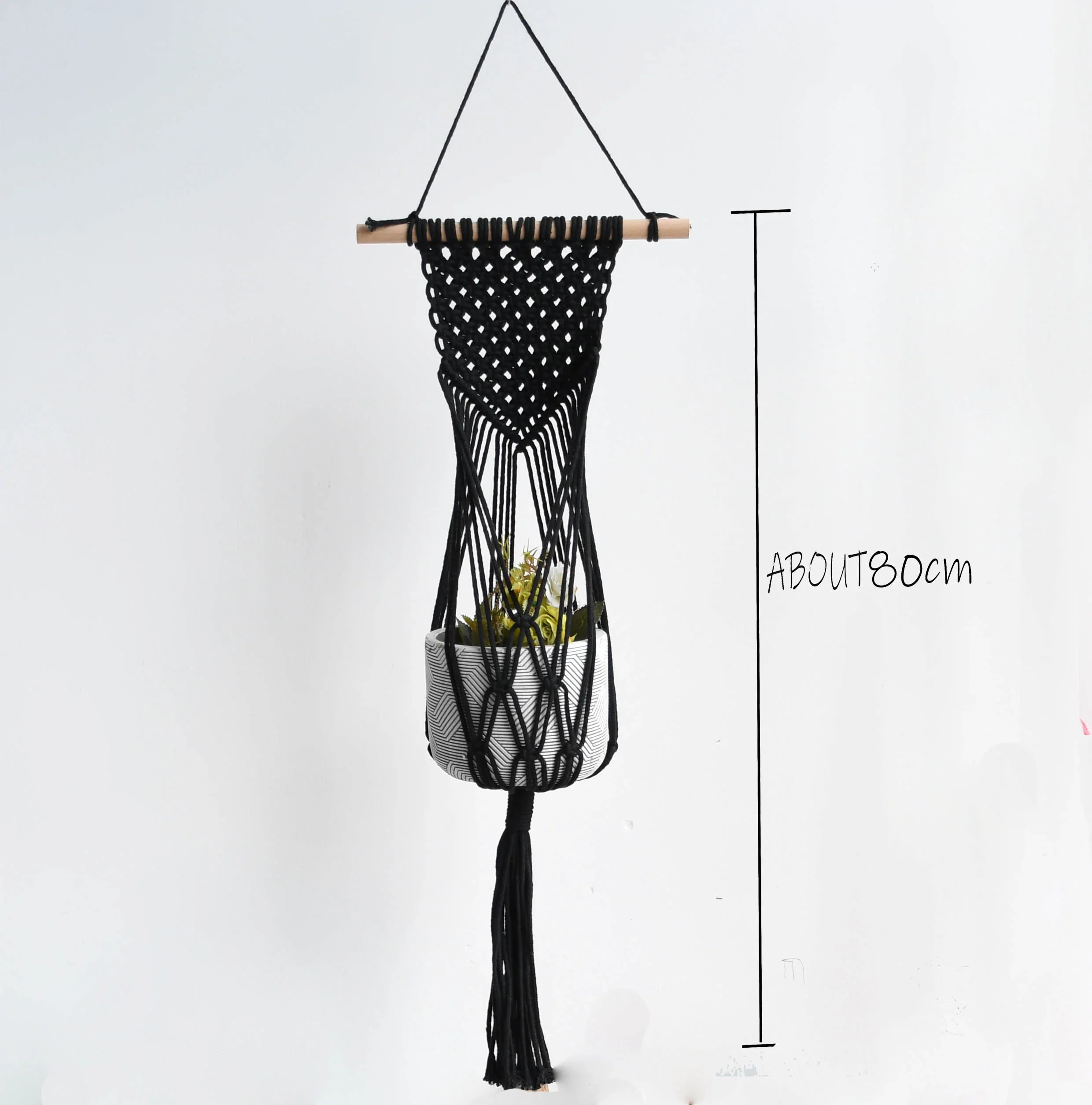 HULIANFU New arrival good quality handmade macrame plant hanger, pot holder  pot hanging  pot tray for garden for home - Deanwangkt