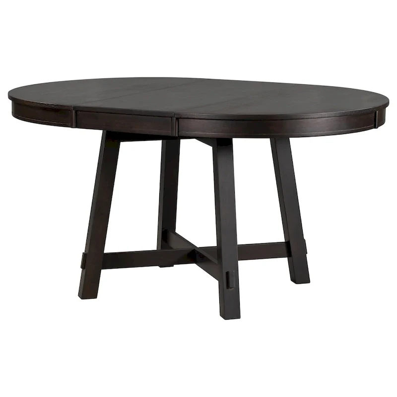 Farmhouse Round Extendable Dining Table with 16   Leaf Wood Kitchen Table
