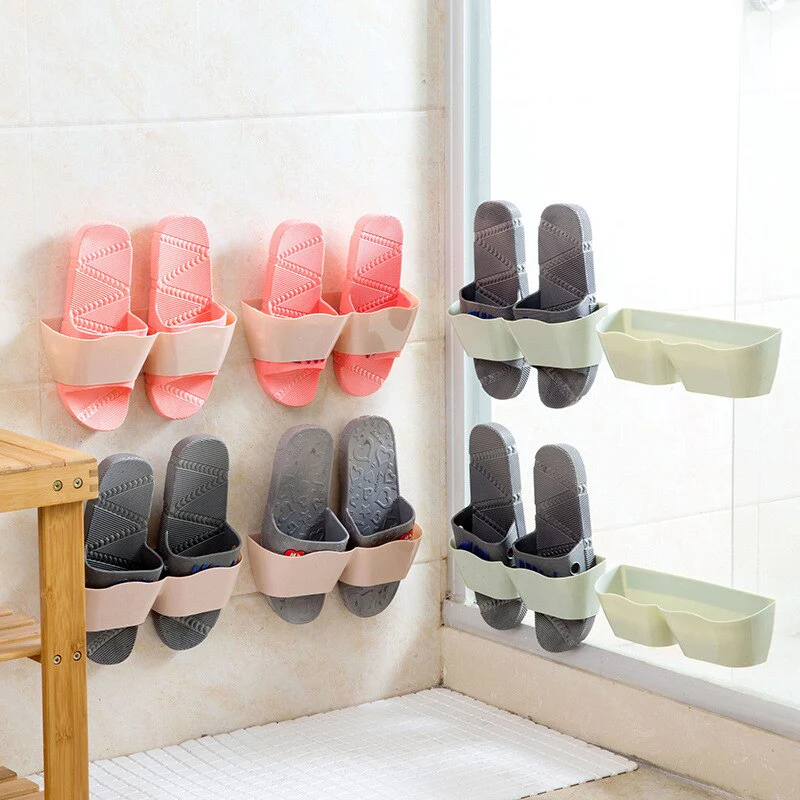 HULIANFU wall-mounted shoe rack Shoes Hanger home storage three-dimensional wall slippers shelf high heels sports shoes storage rack - Deanwangkt
