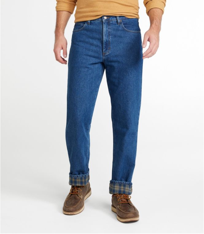Men's Double L? Jeans, Natural Fit, Flannel-Lined