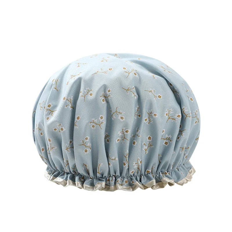 HULIANFU Women Hair Cap Hat Supplies Bathroom Double Layer Shower Waterproof Thick Cover Accessories - Deanwangkt