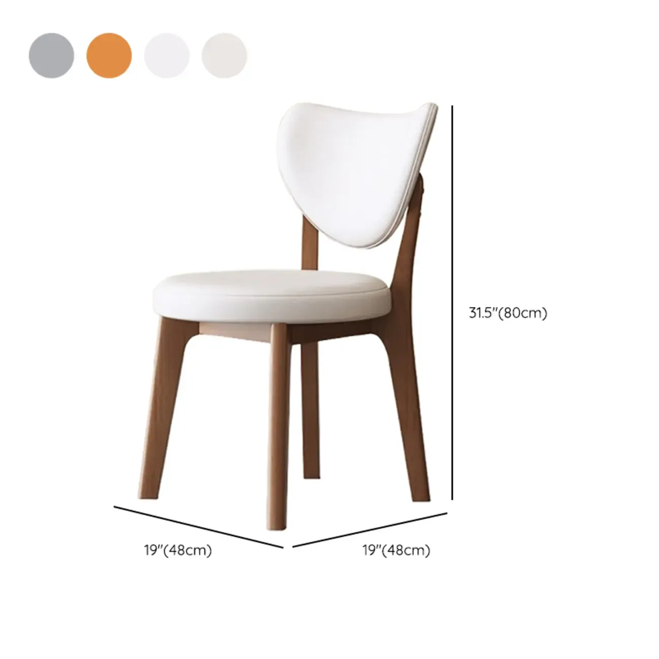 Modern Faux Leather Wingback Armless Dining Chair