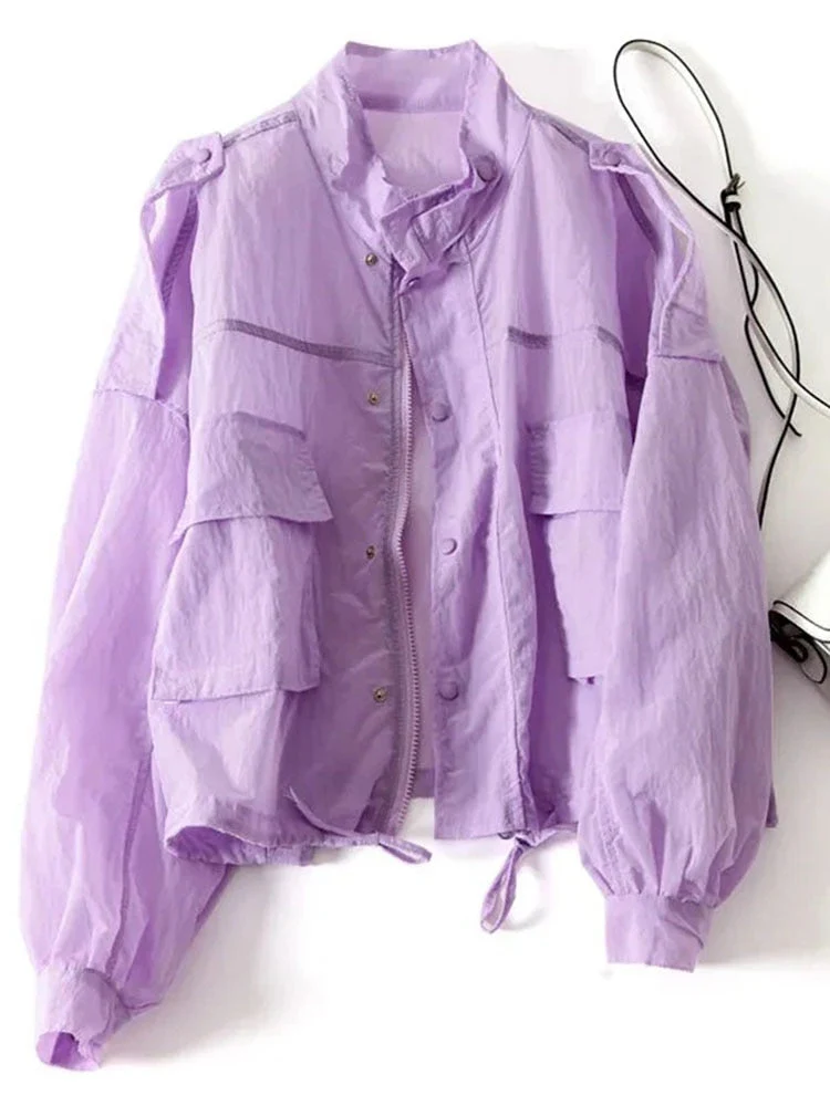 Hulianfu 2026  New Summer Korean Sun Protection Clothing Coat Women UV-proof Thin Loose Casual Female Pocket Windbreaker Jacket Tops Lady - Deanwangkt