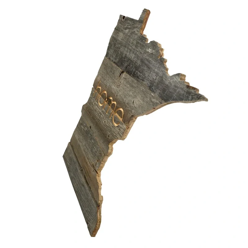 Large Rustic Farmhouse Minnesota Home State Reclaimed Wood Wall Sign