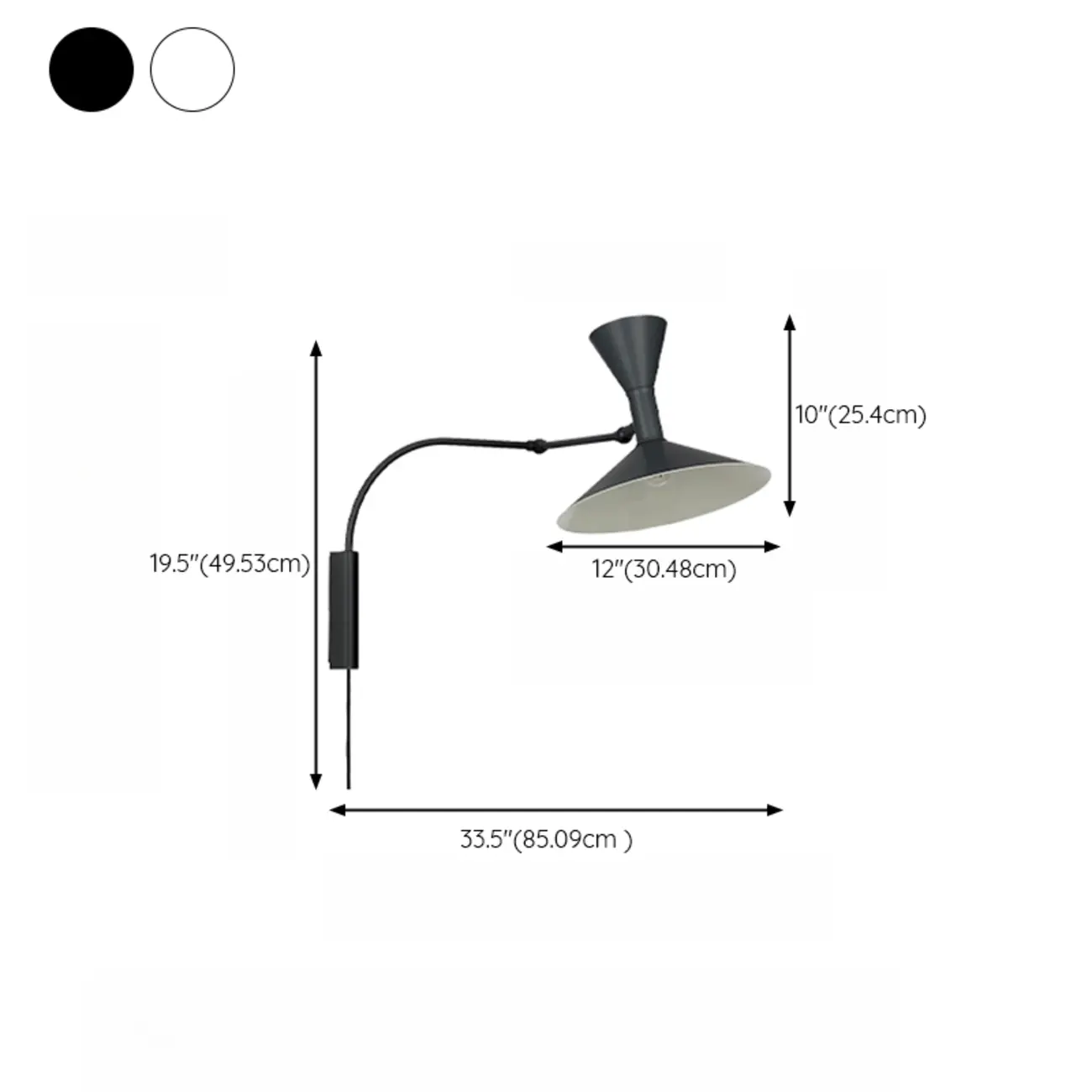 Modern White Plug-In Adjustable Wall Sconce in 2-Light