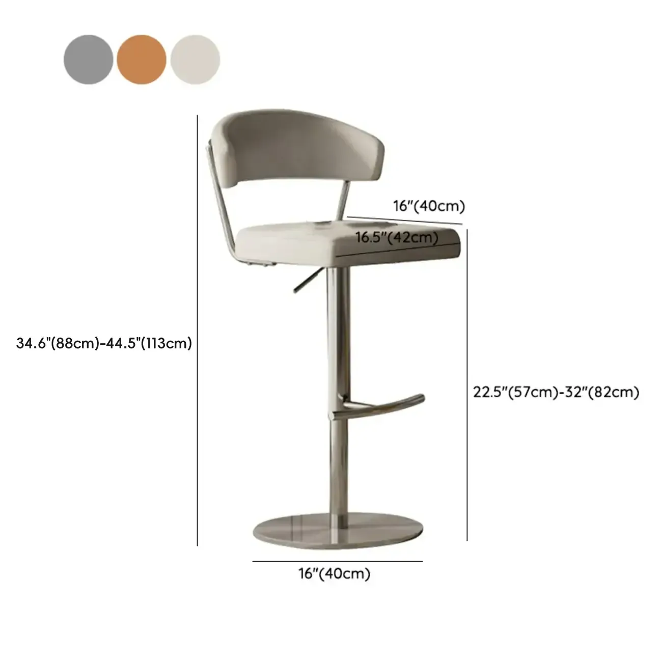Modern Upholstered Leather Swivel Bar Stools with Adjustable Height