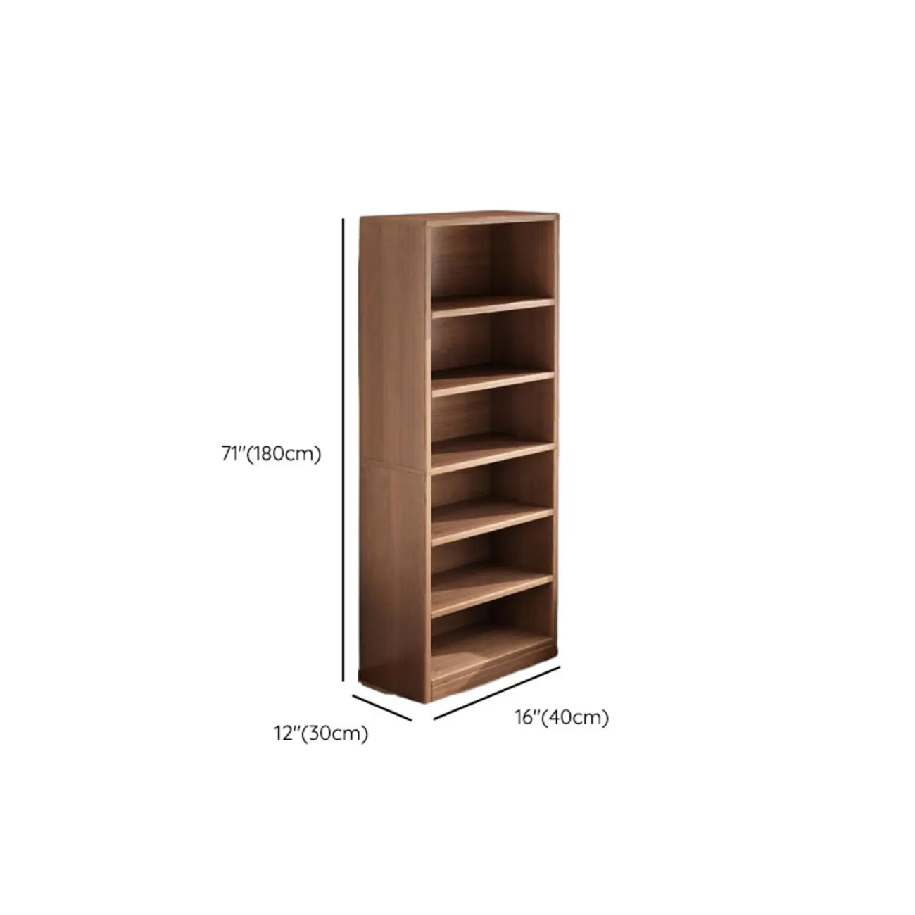Brown Vertical Multi Tier Closed Back Wood Bookshelves