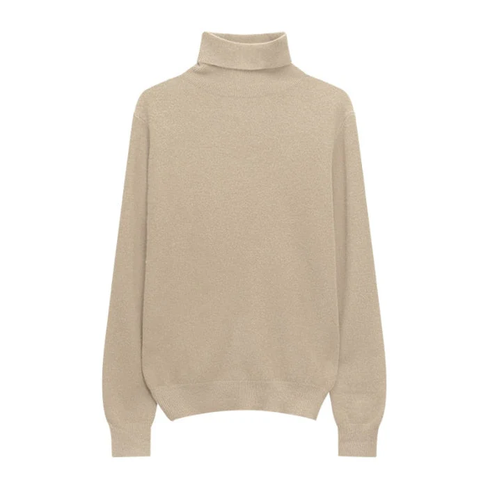 Hulianfu Winter High Quality Wwomen's Wool Sweater Solid Color High-neck Pullover Long-sleeved Knit Top - Deanwangkt