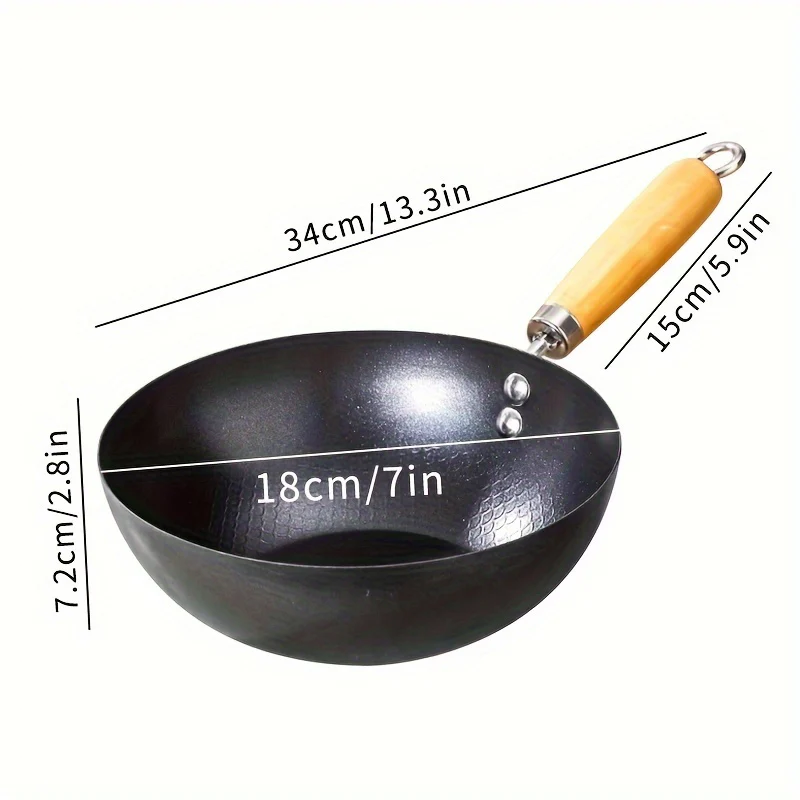 1pc Small Iron Pot, Traditional Chinese Wok, One Person Eating Uncoated Mini Non Stick Wok, Suitable For Gas Stoves And Stoves, Kitchen Utensils, And Kitchen Utensils - Deanwangkt