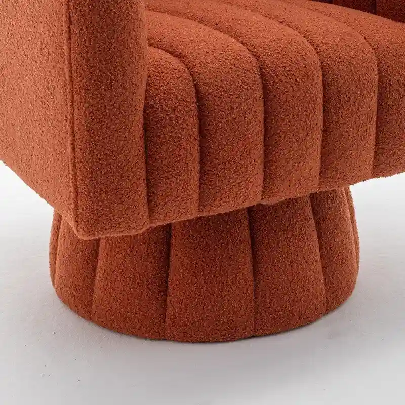 SEYNAR Modern Glam Velvet Upholstered Round Swivel Accent Barrel Chair