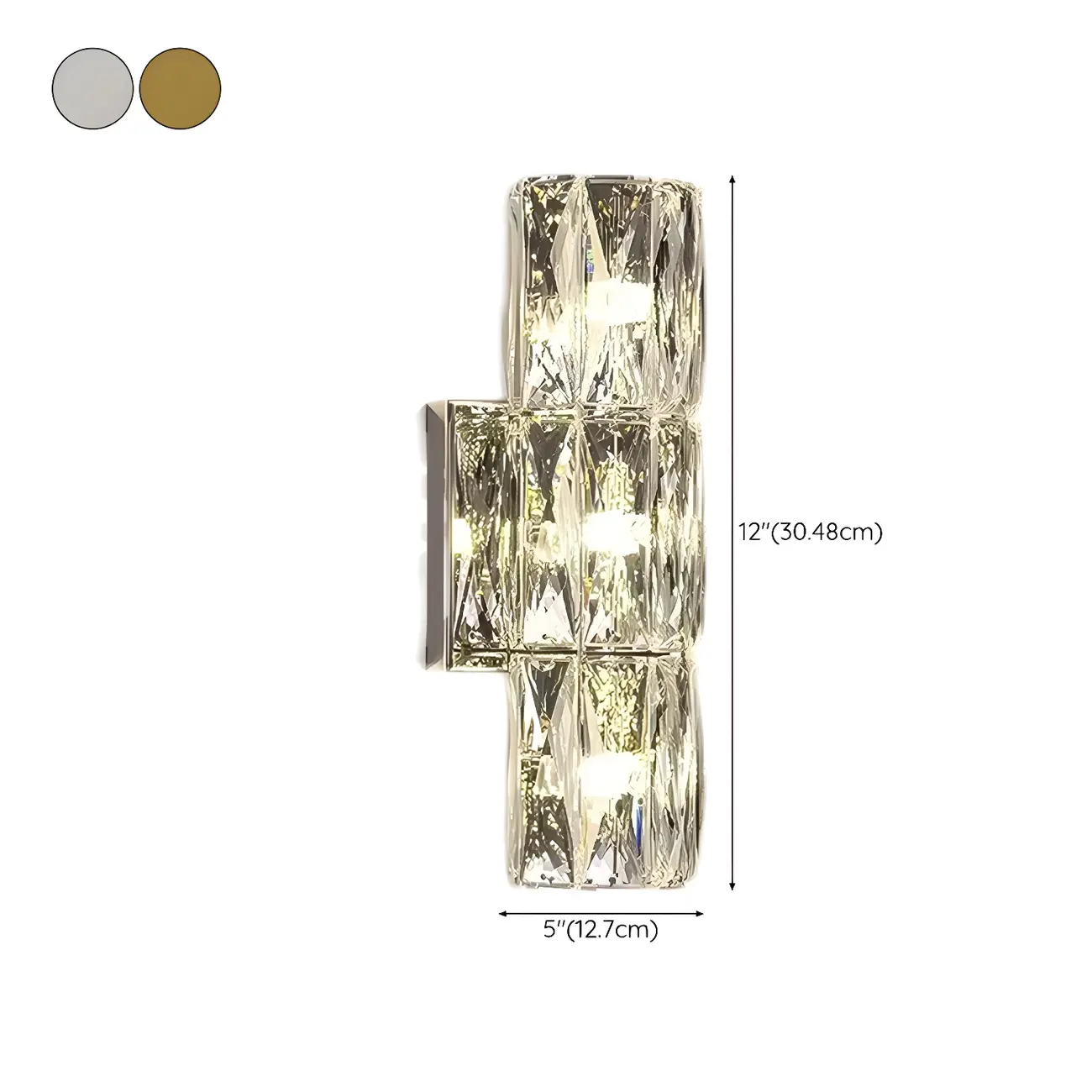 Modern 4-Light Chrome Crystal Cylinder Wall Sconce Light Fixture