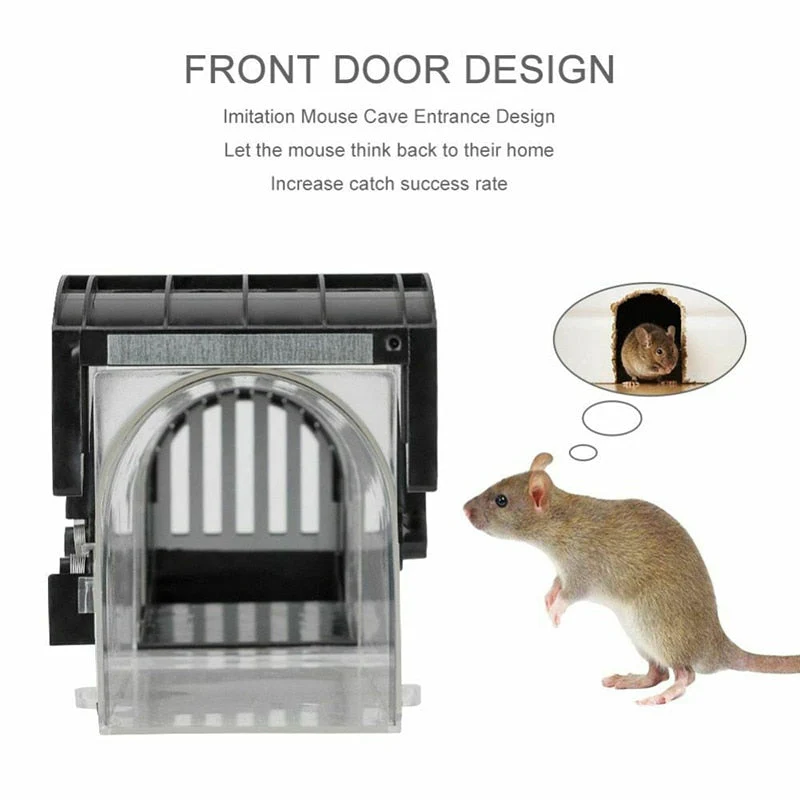 HULIANFU Smart Self-locking Mousetrap Safe Firm Transparent Household Mouse Catcher Plastic Reusable Humane Indoor Outdoor Rat Trap - Deanwangkt
