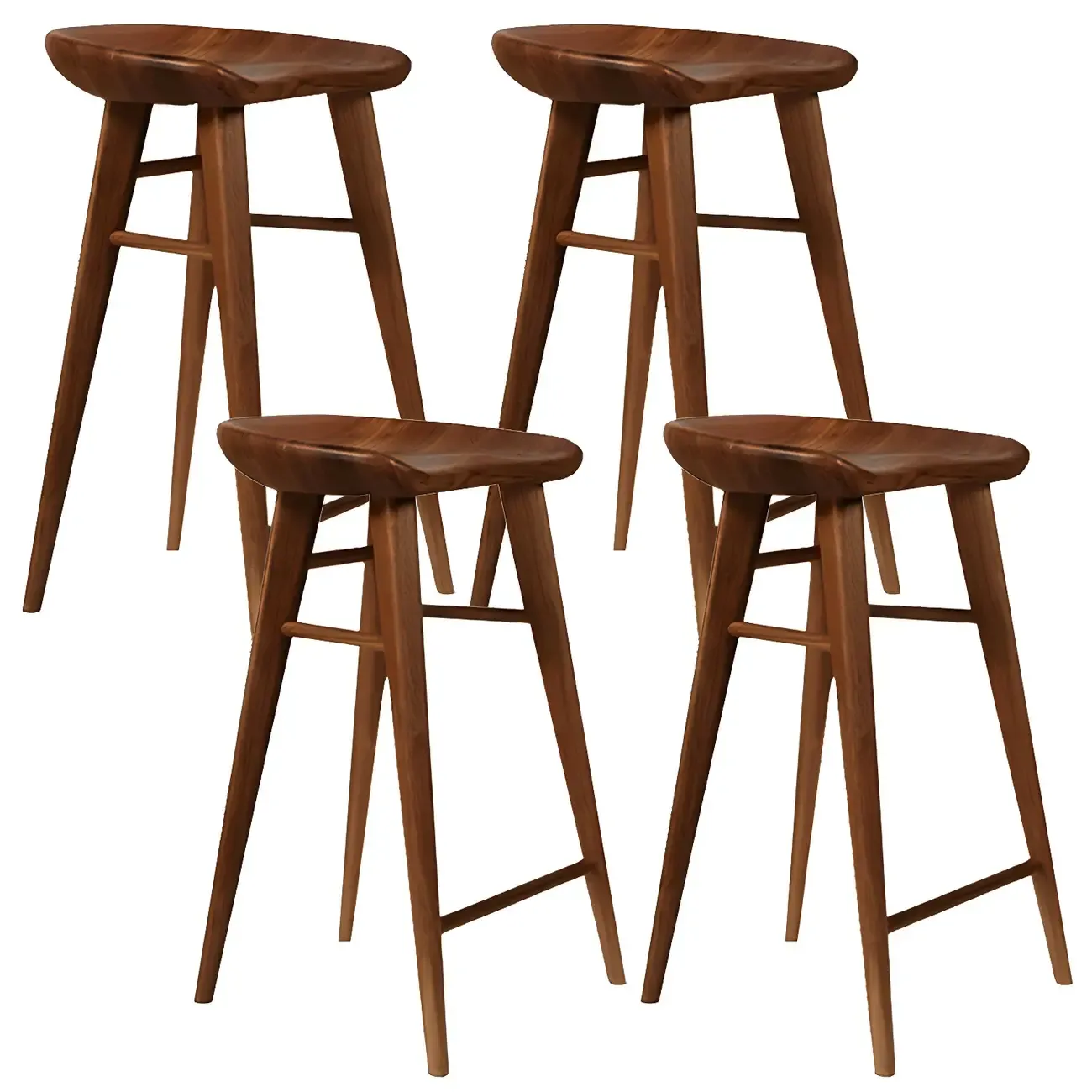 Counter Height Modern Wood Backless Bar Stool