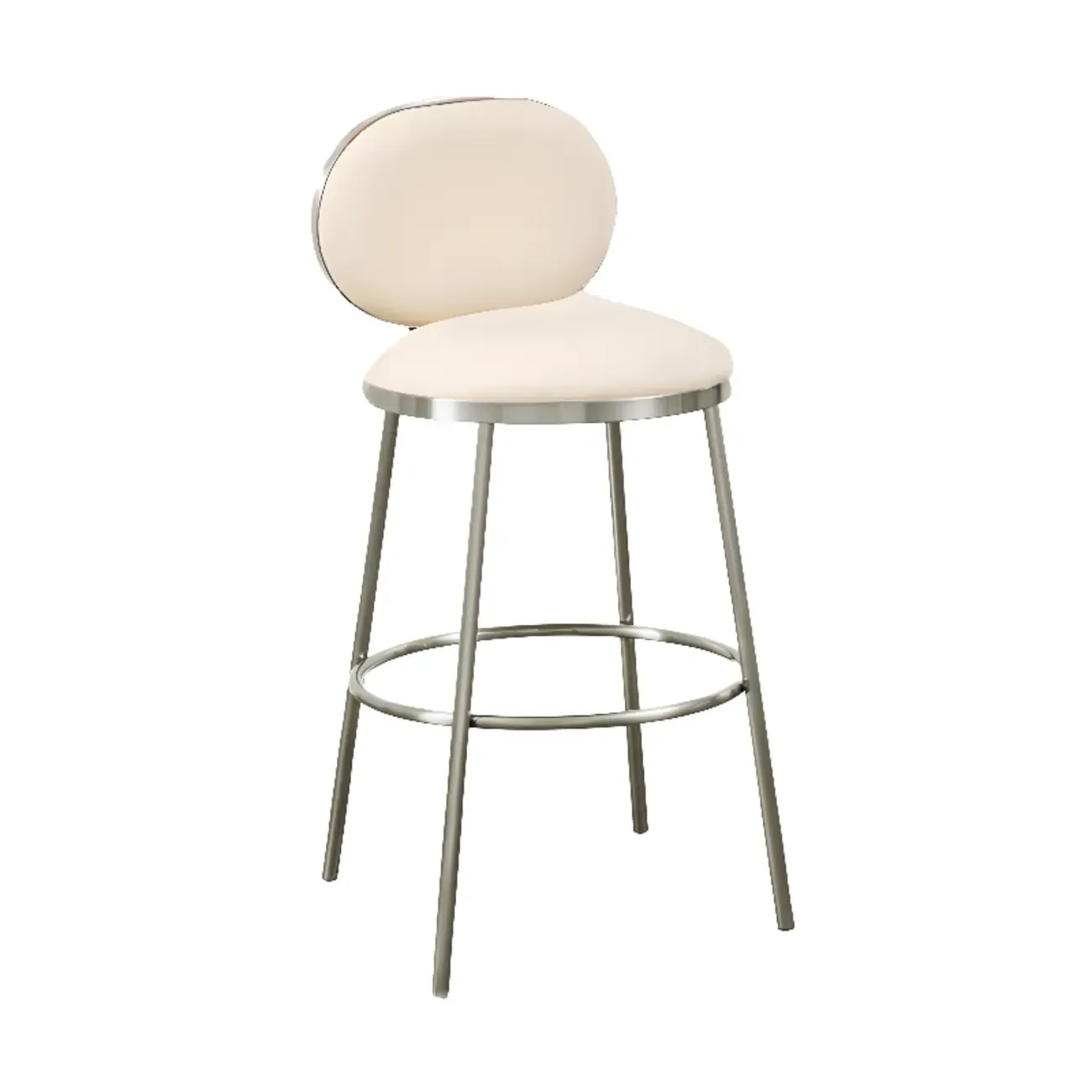 Modern 4-Leg Metal Faux Leather Upholstered Bar Stools