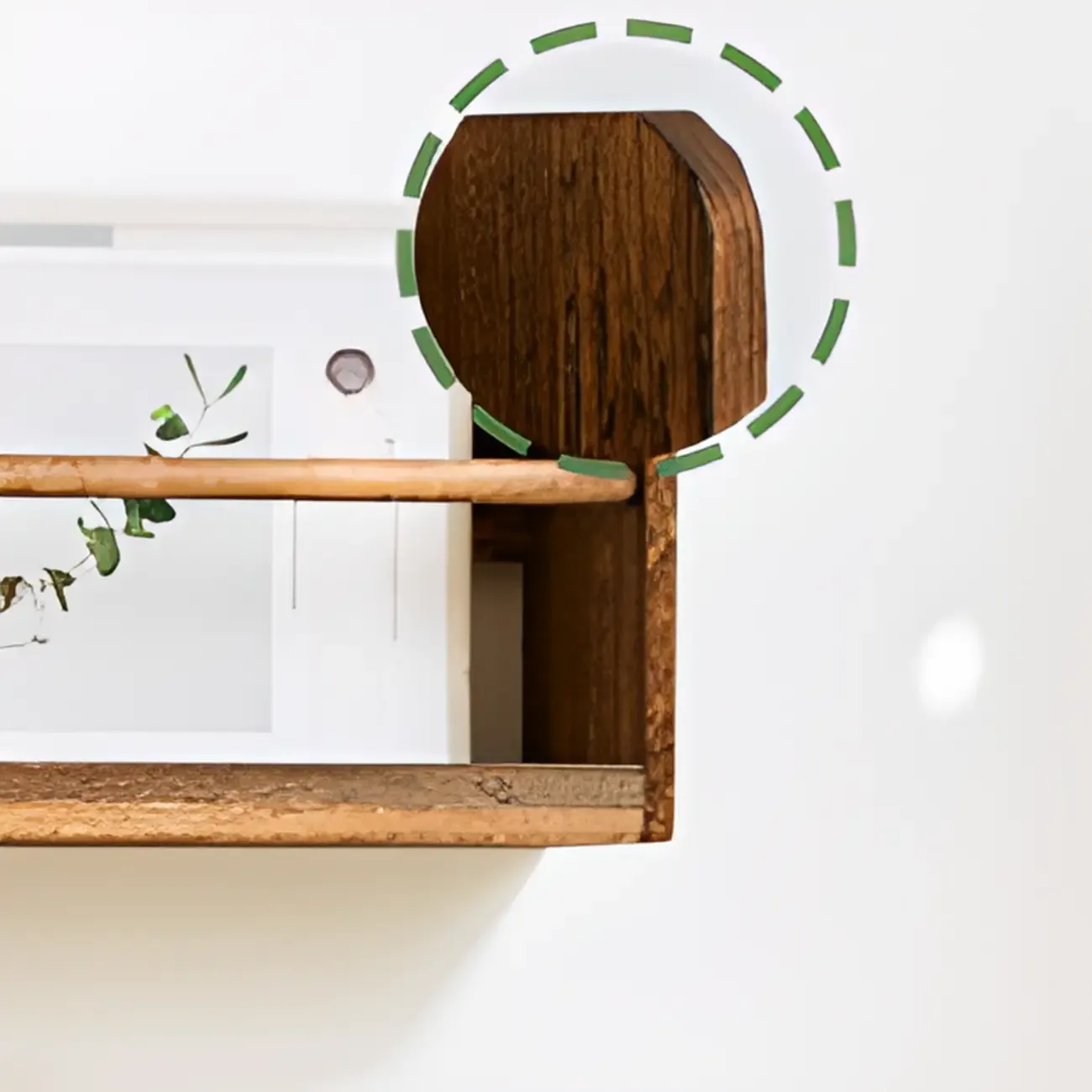 Modern Wooden Wall-Mounted Open Bookcase Small Bookshelf