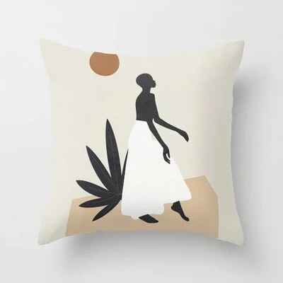 HULIANFU   ZENGA Geometric Abstract Cushion Cover Tropic Modern Art Brown Throw Pillow Cover Double Side Print Decorative Cushion For Sofa - Deanwangkt