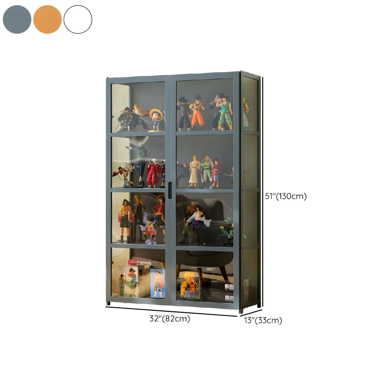 Modern Natural Bamboo Acrylic Standard  Display Cabinet