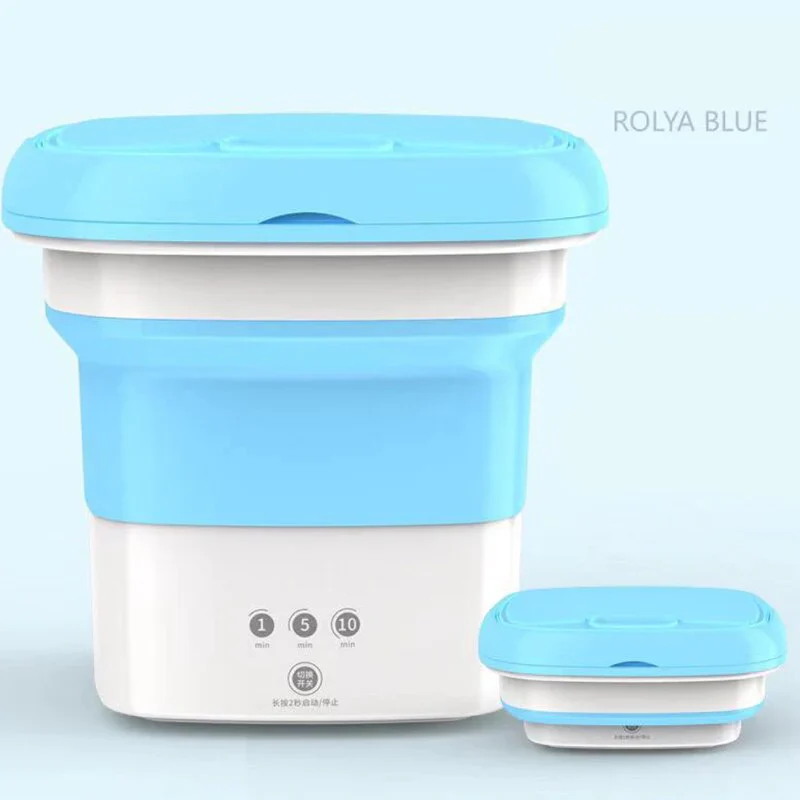 HULIANFU New Mini Folding Washing Machine Wash Fruits Electric Touch Button Household Portable Washer Foldable Barrel Type For Travel - Deanwangkt