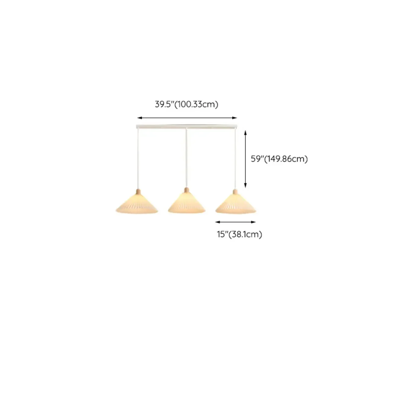 Modern Beige Pleated Fabric Kitchen Pendant Light