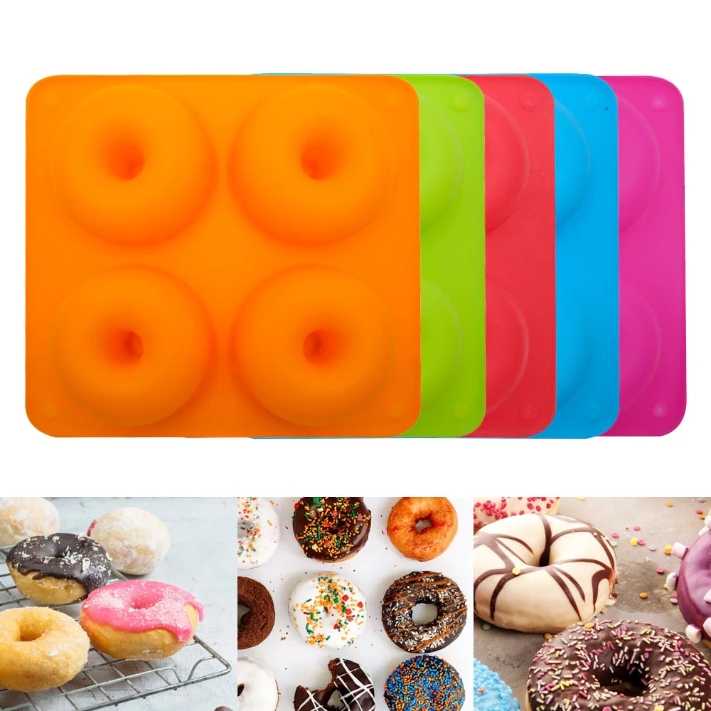 HULIANFU Silicone Donut Mold Baking Pan Non-Stick Baking Pastry Chocolate Cake Dessert DIY Decoration Tools Bagels Muffins Donuts Maker - Deanwangkt