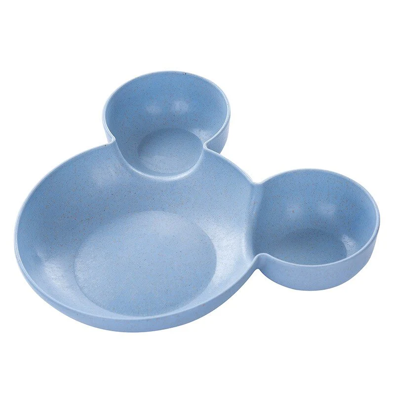 HULIANFU Kid Cartoon Mouse Mickey Bowl Dishes Lunch Box Kid Baby Children Infant Baby Rice Feeding Bowl Plastic Snack Plate Tableware - Deanwangkt